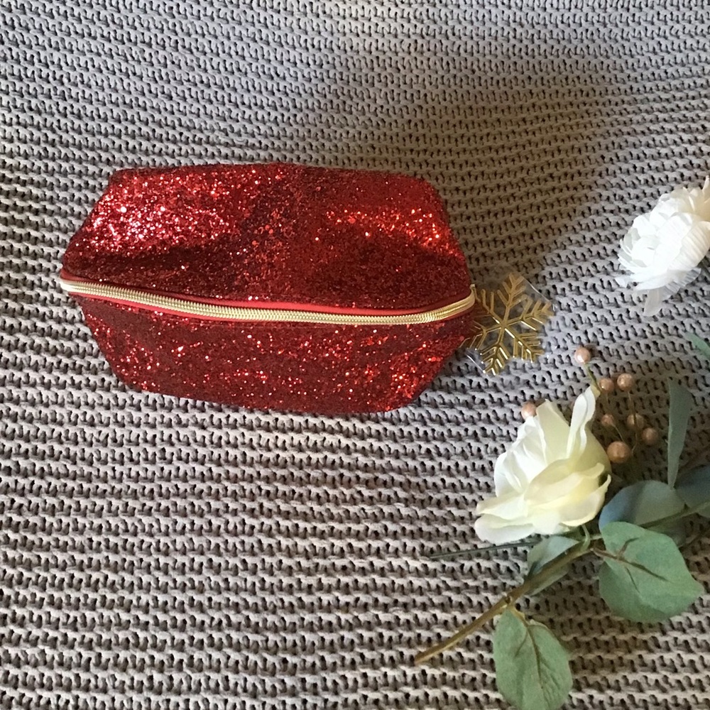 Red Sequin Makeup Bag